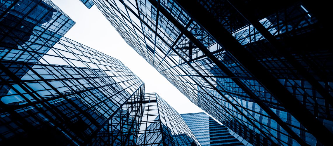 Low angle view of skyscrapers in the city of china